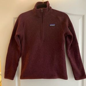 PATAGONIA women’s better sweater 1/4 zip in dark red size small